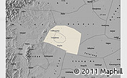 Shaded Relief Map of Yongnian, darken, desaturated