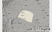 Shaded Relief Map of Yongnian, darken, semi-desaturated