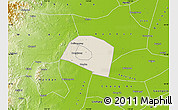 Shaded Relief Map of Yongnian, physical outside