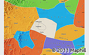Shaded Relief Map of Yongnian, political outside