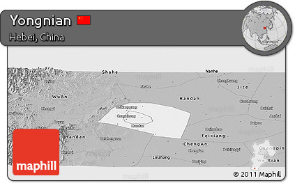 Gray Panoramic Map of Yongnian