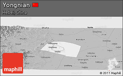 Gray Panoramic Map of Yongnian