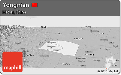 Gray Panoramic Map of Yongnian