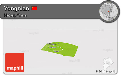 Physical Panoramic Map of Yongnian, cropped outside
