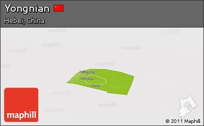 Physical Panoramic Map of Yongnian, cropped outside