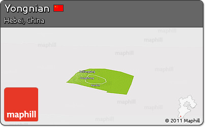 Physical Panoramic Map of Yongnian, cropped outside