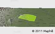 Physical Panoramic Map of Yongnian, darken, semi-desaturated