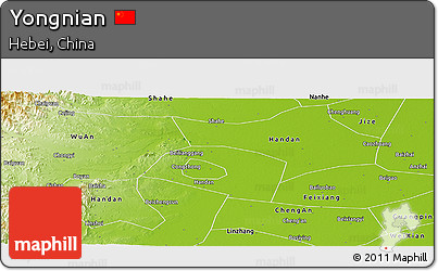 Physical Panoramic Map of Yongnian