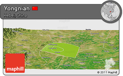 Physical Panoramic Map of Yongnian, satellite outside