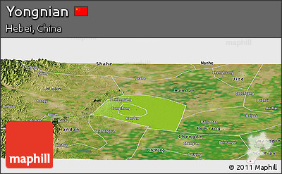 Physical Panoramic Map of Yongnian, satellite outside