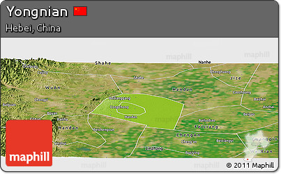 Physical Panoramic Map of Yongnian, satellite outside