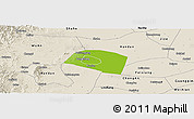 Physical Panoramic Map of Yongnian, shaded relief outside