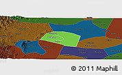 Political Panoramic Map of Yongnian, darken