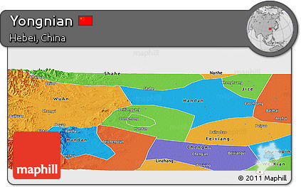 Political Panoramic Map of Yongnian