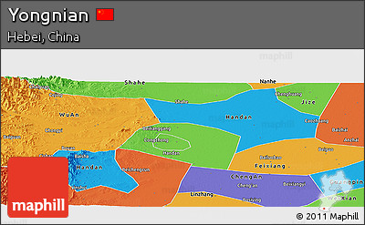 Political Panoramic Map of Yongnian