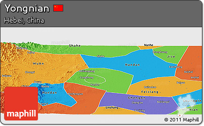 Political Panoramic Map of Yongnian