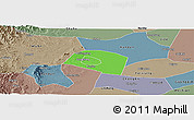Political Panoramic Map of Yongnian, semi-desaturated