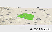 Political Panoramic Map of Yongnian, shaded relief outside