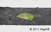 Satellite Panoramic Map of Yongnian, darken, desaturated