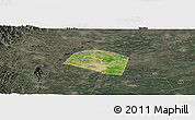 Satellite Panoramic Map of Yongnian, darken, semi-desaturated