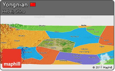 Satellite Panoramic Map of Yongnian, political outside