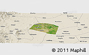 Satellite Panoramic Map of Yongnian, shaded relief outside