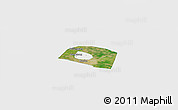 Satellite Panoramic Map of Yongnian, single color outside