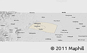 Shaded Relief Panoramic Map of Yongnian, desaturated