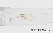 Shaded Relief Panoramic Map of Yongnian, lighten, desaturated