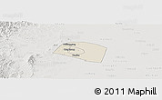 Shaded Relief Panoramic Map of Yongnian, lighten, semi-desaturated