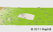 Shaded Relief Panoramic Map of Yongnian, physical outside