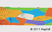 Shaded Relief Panoramic Map of Yongnian, political outside