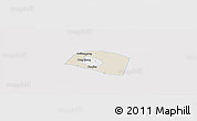 Shaded Relief Panoramic Map of Yongnian, single color outside