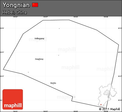 Blank Simple Map of Yongnian, cropped outside