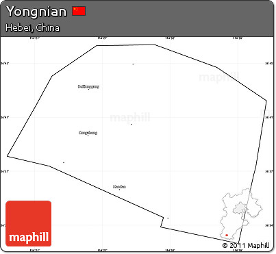 Blank Simple Map of Yongnian, cropped outside