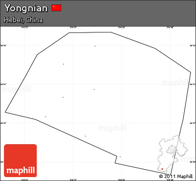Blank Simple Map of Yongnian, cropped outside, no labels