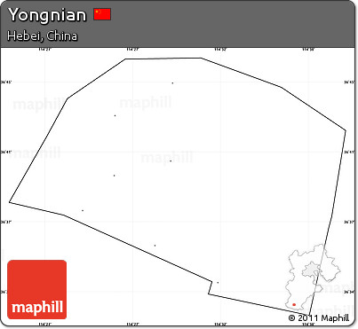 Blank Simple Map of Yongnian, cropped outside, no labels
