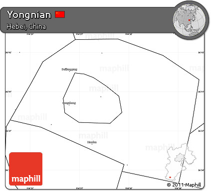 Blank Simple Map of Yongnian