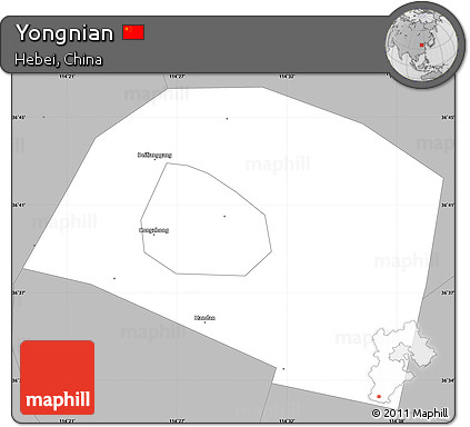 Gray Simple Map of Yongnian