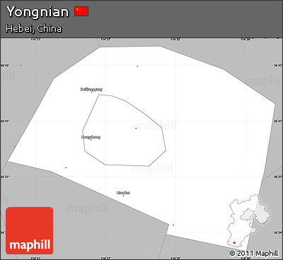 Gray Simple Map of Yongnian