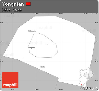 Gray Simple Map of Yongnian