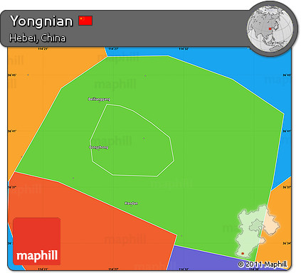 Political Simple Map of Yongnian