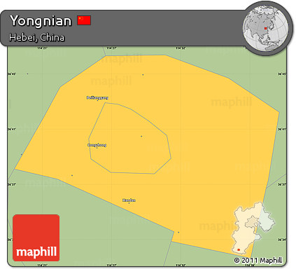 Savanna Style Simple Map of Yongnian