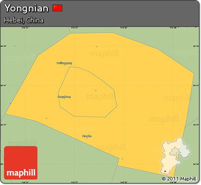 Savanna Style Simple Map of Yongnian