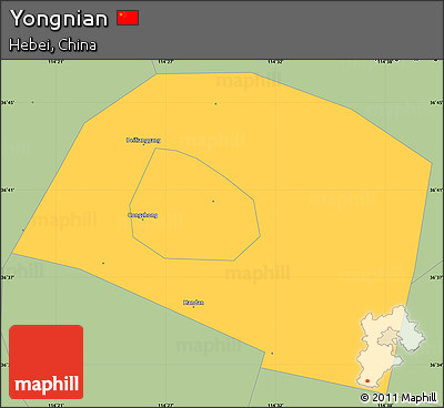 Savanna Style Simple Map of Yongnian