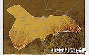 Physical 3D Map of Zhangbei, darken