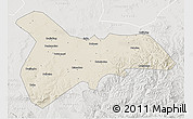 Shaded Relief 3D Map of Zhangbei, lighten, semi-desaturated