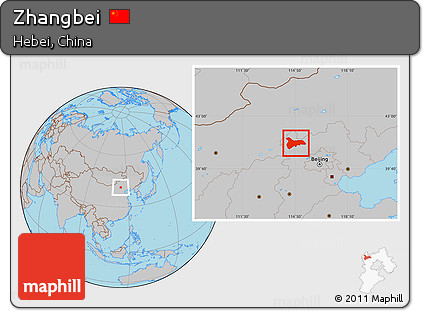 Gray Location Map of Zhangbei