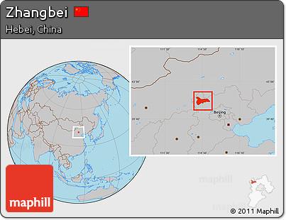 Gray Location Map of Zhangbei