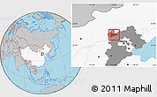 Gray Location Map of Zhangbei, highlighted country, highlighted parent region
